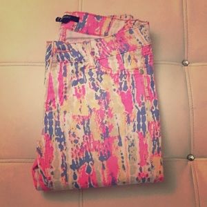 Paint Splattered Skinny Leg Jeans